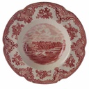 Suppenteller 22,5 cm Johnson Bros Old Britain Castles Rot gebraucht - sehr gut