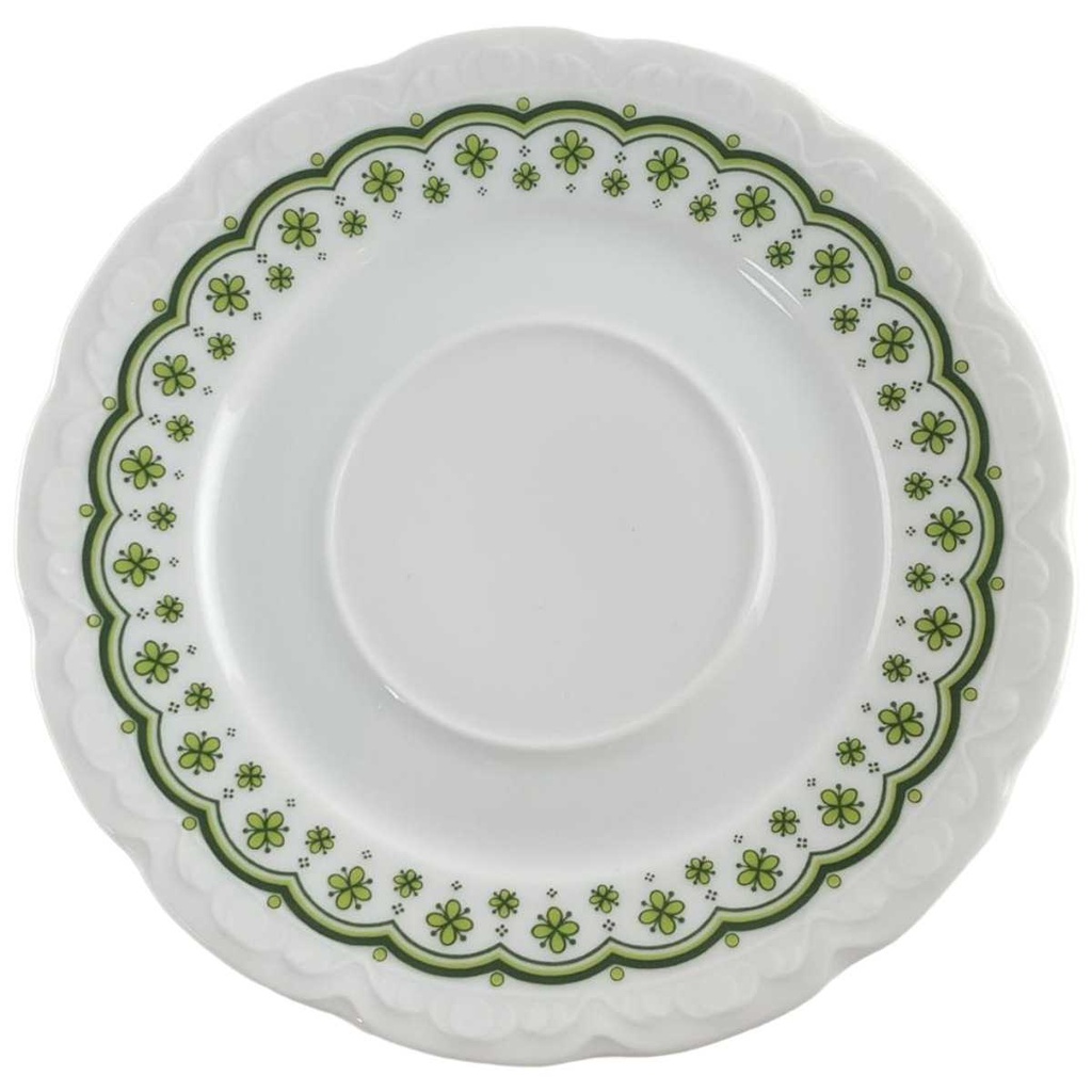 Untertasse für Suppe 17,2 cm Mitterteich Form 110 Streublume grün gebraucht - gut