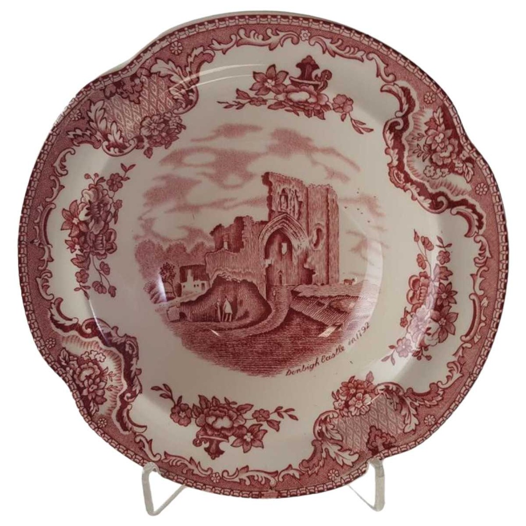[45813319] Dessertschale mit Fahne 16,3 cm Johnson Bros Old Britain Castles Rot gebraucht - sehr gut