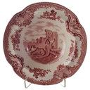 Dessertschale mit Fahne 16,3 cm Johnson Bros Old Britain Castles Rot gebraucht - sehr gut