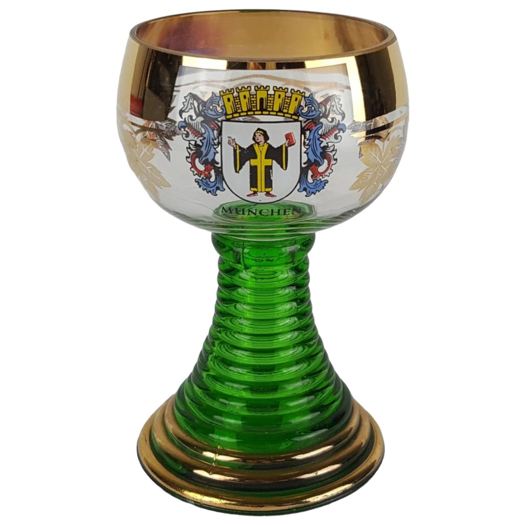 [458133205] Weinglas Römer Andenkenglas München Goldrand H 14,4 cm