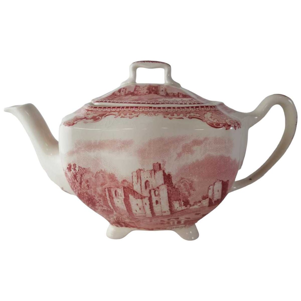 Teekanne 0,8 L Johnson Bros Old Britain Castles Rot gebraucht - gut