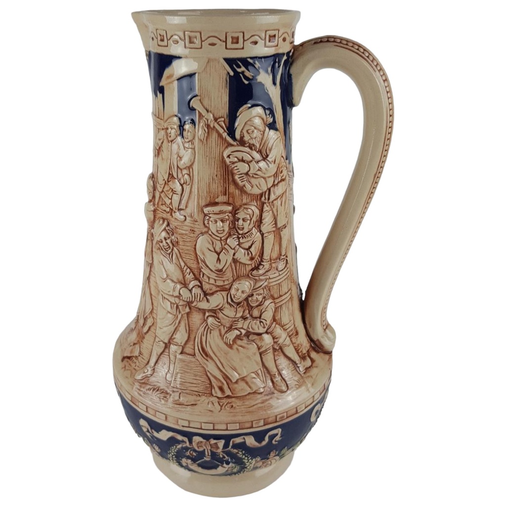 [458133240] Steinzeug Krug Motivkrug 2,9 Liter Vintage Nostalgie Retro H 33 cm