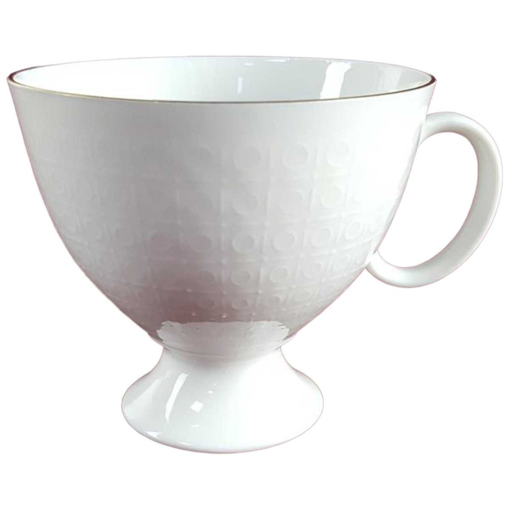 [458133249] Kaffeetasse Tasse Goldrand 0,15 L AK Kaiser Porzellan Form 40 Reliefdekor Weiß gebraucht - sehr gut