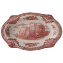 Servierplatte 20,3x13 cm Johnson Bros Old Britain Castles Rot gebraucht - sehr gut