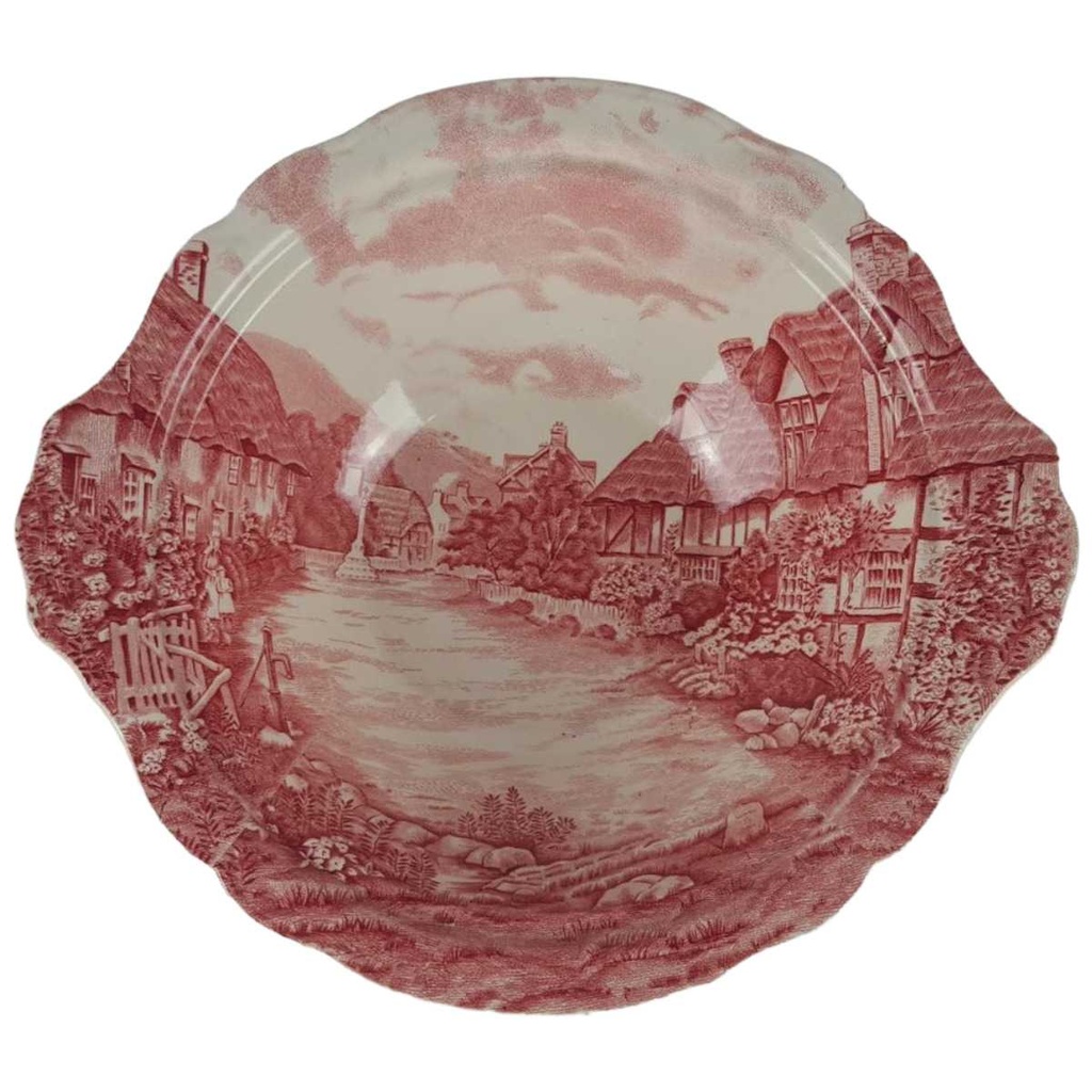 [458133292] Schüssel Servierschüssel 25 cm Johnson Bros Olde English Countryside Rot gebraucht - sehr gut