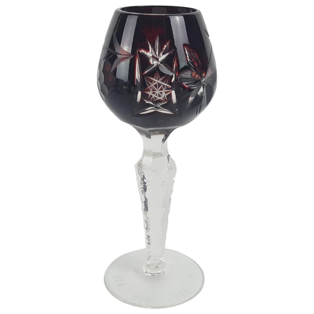 [458133299] Likörrömer Überfangglas Traube Kristallglas Kupferrubin H 13,5 cm