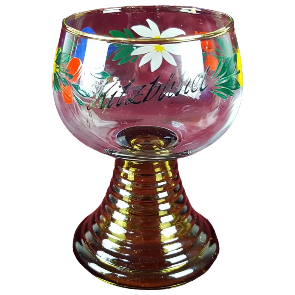 [458133327] Weinrömer Römer Andenkenglas Goldrand Emailbemalung Kitzbühel H 10,4 cm