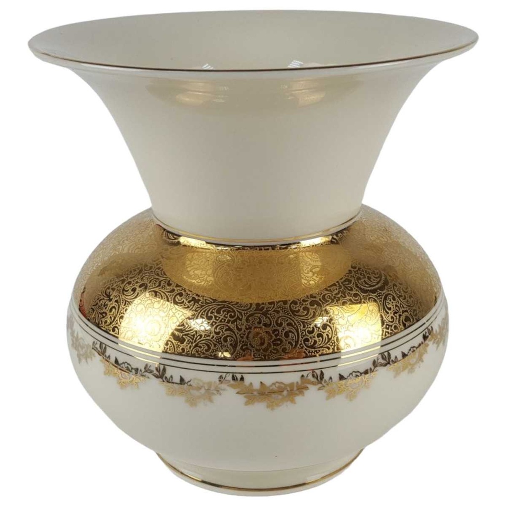 Blumenvase Golddekor 17 cm Kaiser Porzellan Alka Kunst Elfenbein Beige gebraucht - gut
