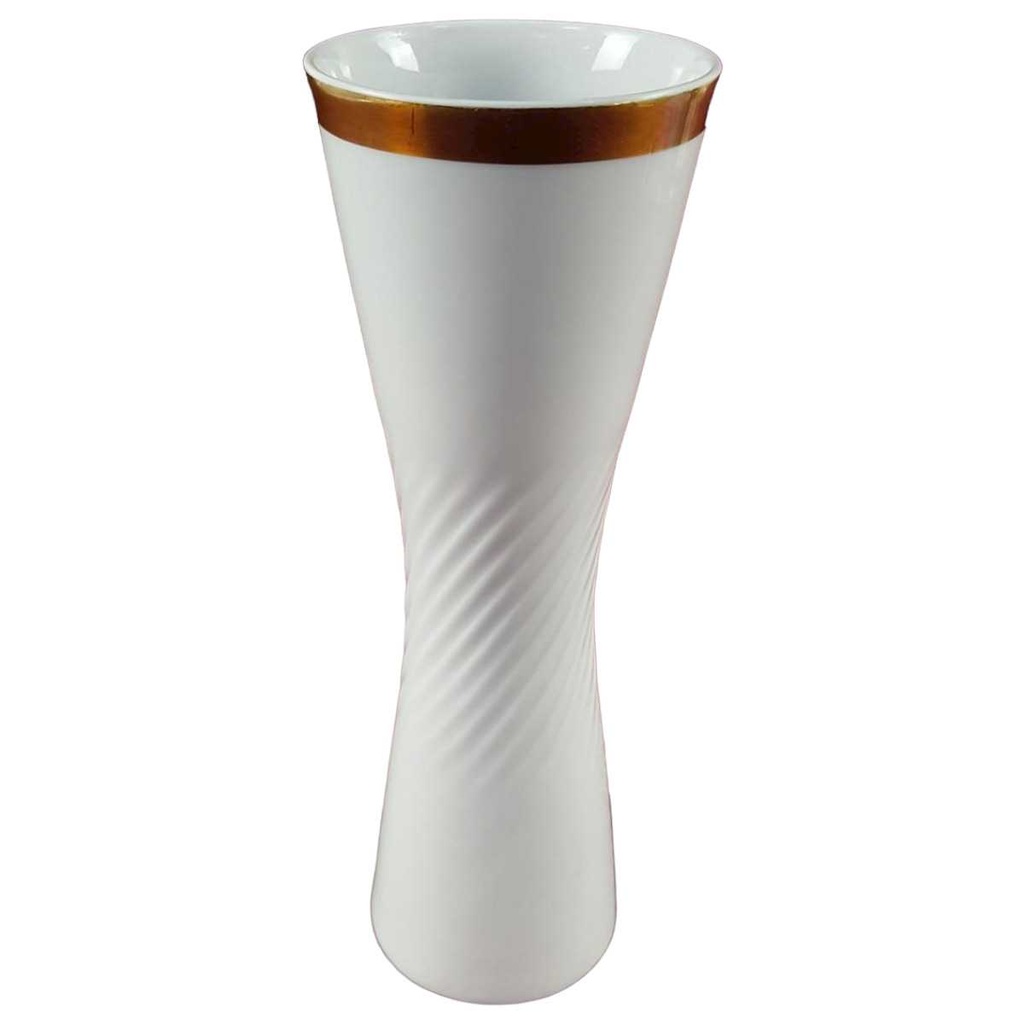 [458133341] Vase Blumenvase Goldrand 21 cm Hutschenreuther Weiß Selb gebraucht - gut