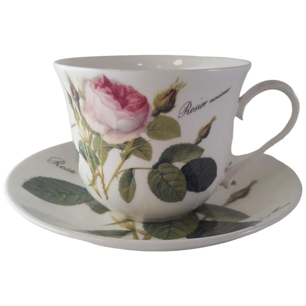 [45813433] Jumbotasse mit Untertasse Roy Kirkham Redoute Roses England gebraucht - gut