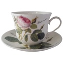 Jumbotasse mit Untertasse Roy Kirkham Redoute Roses England gebraucht - gut