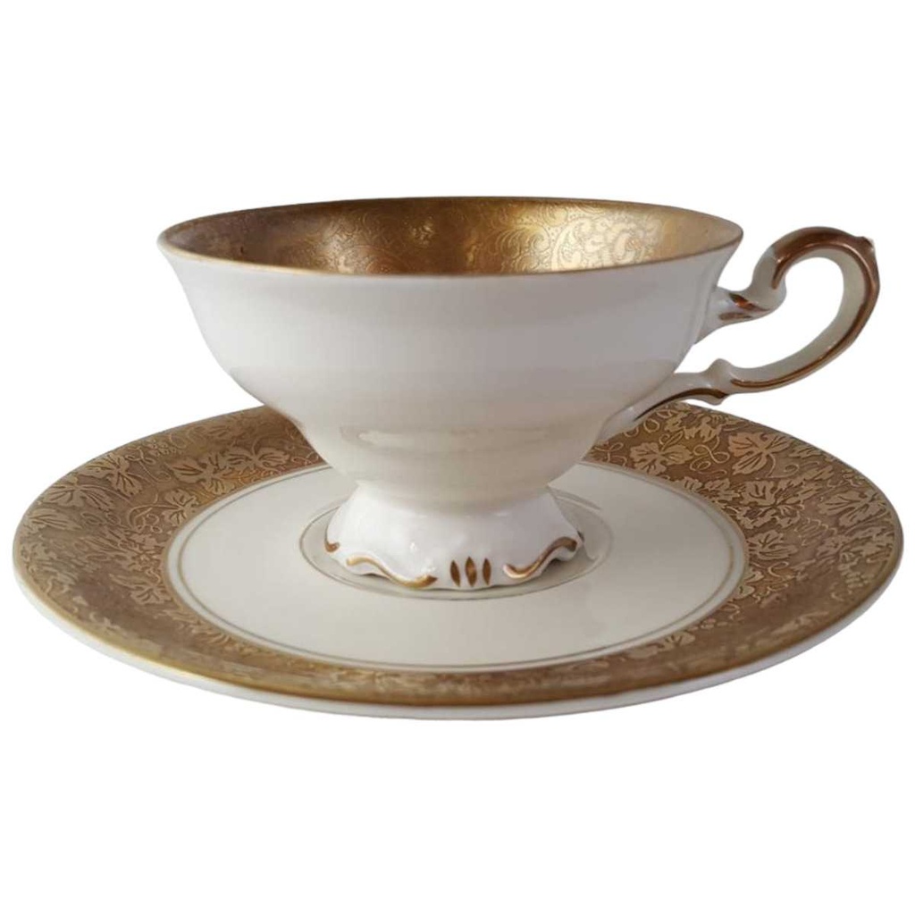 Sammeltasse Espressotasse mit Untertasse Golddekor Kaiser Porzellan Alka Kunst gebraucht - gut