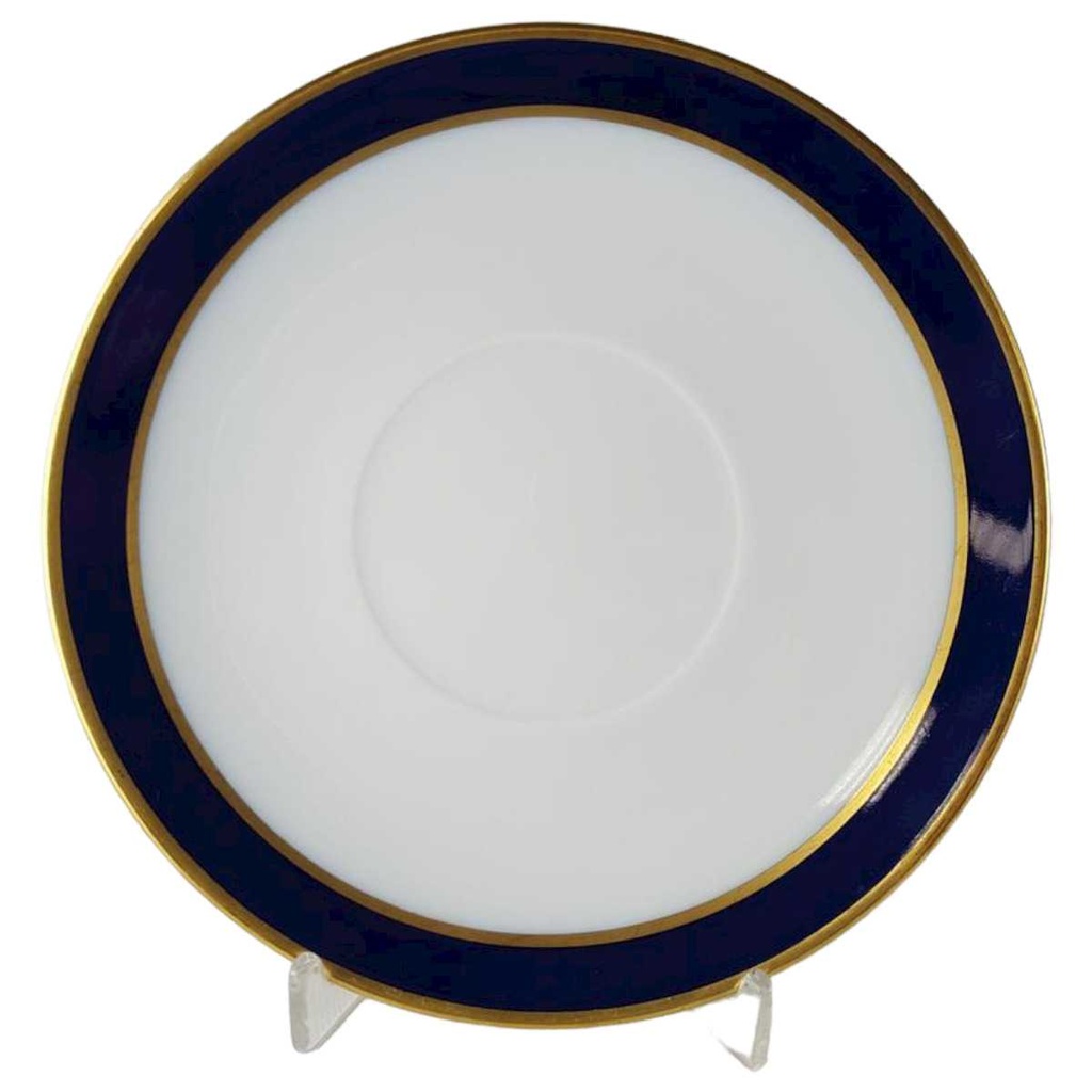 [458134922] Untertasse für Suppe Goldrand 17 cm Schumann Arzberg Form 1700 Echt Cobalt mit