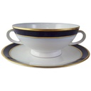 Suppentasse mit Untertasse Goldrand 2tlg Schumann Arzberg Form 1700 Echt Cobalt