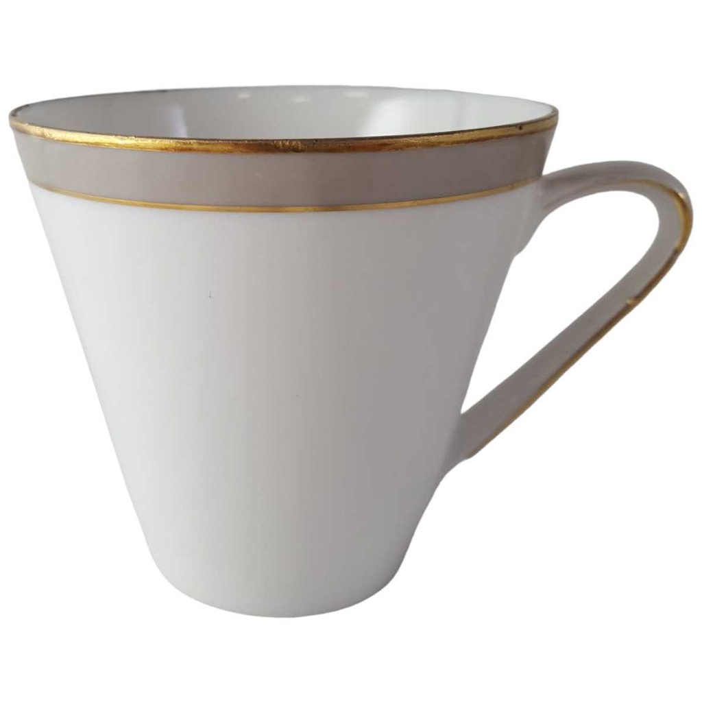 [45813577] Kaffeetasse Tasse Goldrand Hertel Jacob Rehau grau gebraucht - gut