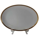 Servierplatte Speiseplatte Fleischplatte Steakplatte Goldrand Golddekor 31,7x22,7 cm Eschenbach Alte Formen W5945 gebraucht - gut