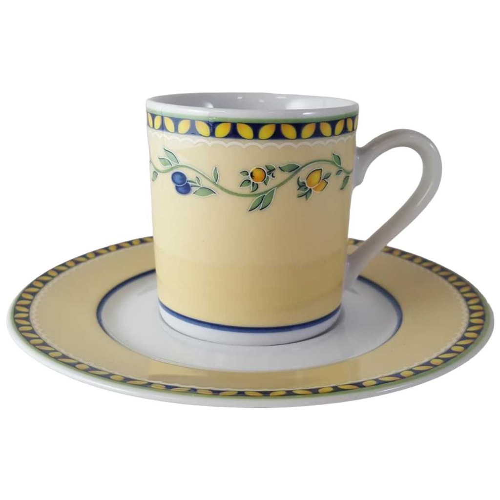 Mokkatasse mit Untertasse Tasse Espressotasse Tirschenreuth Lemon Olive 2000 Edition