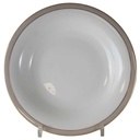 Suppenteller Goldrand 22,8 cm Hertel Jacob Rehau grau gebraucht - gut