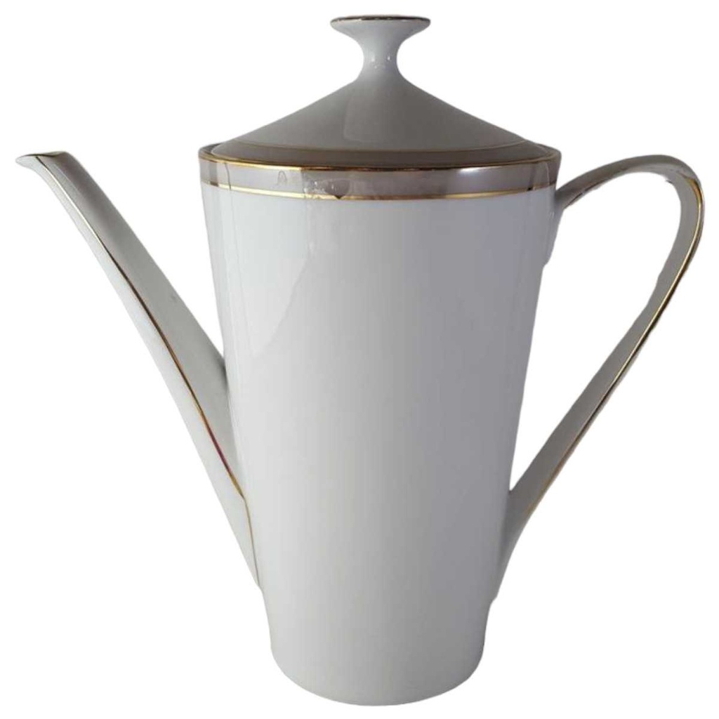 [45813632] Kaffeekanne Kanne Goldrand 1,2 L Hertel Jacob Rehau grau gebraucht - gut