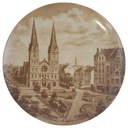 Heimatteller Sammelteller AK Kaiser Porzellan Wandteller Gelsenkirchen 5.Motiv Moltkeplatz um 1900 gebraucht - sehr gut