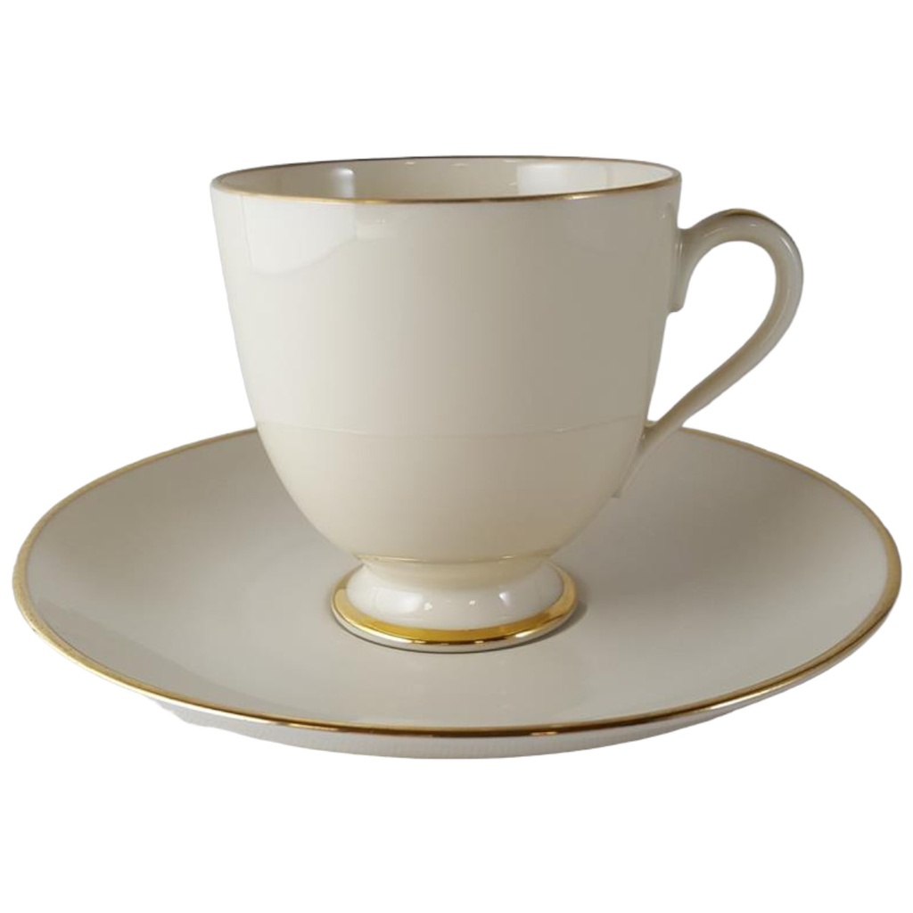 Kaffeetasse mit Untertasse Tasse Fürstenberg Fürstin Goldring 2422