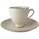 Kaffeetasse mit Untertasse Tasse Fürstenberg Fürstin Goldring 2422