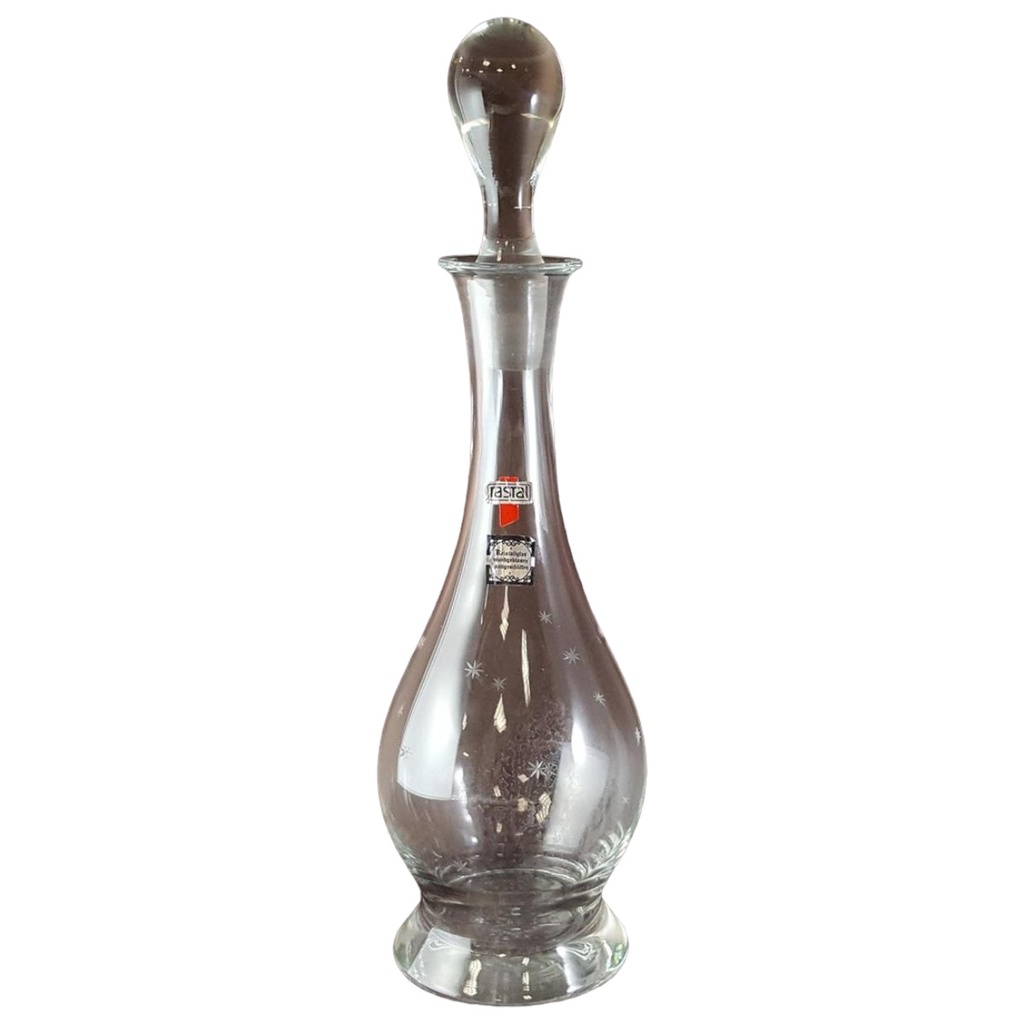 Rastal Kristallglas Karaffe mundgeblasen handgeschliffen H 35,2 cm