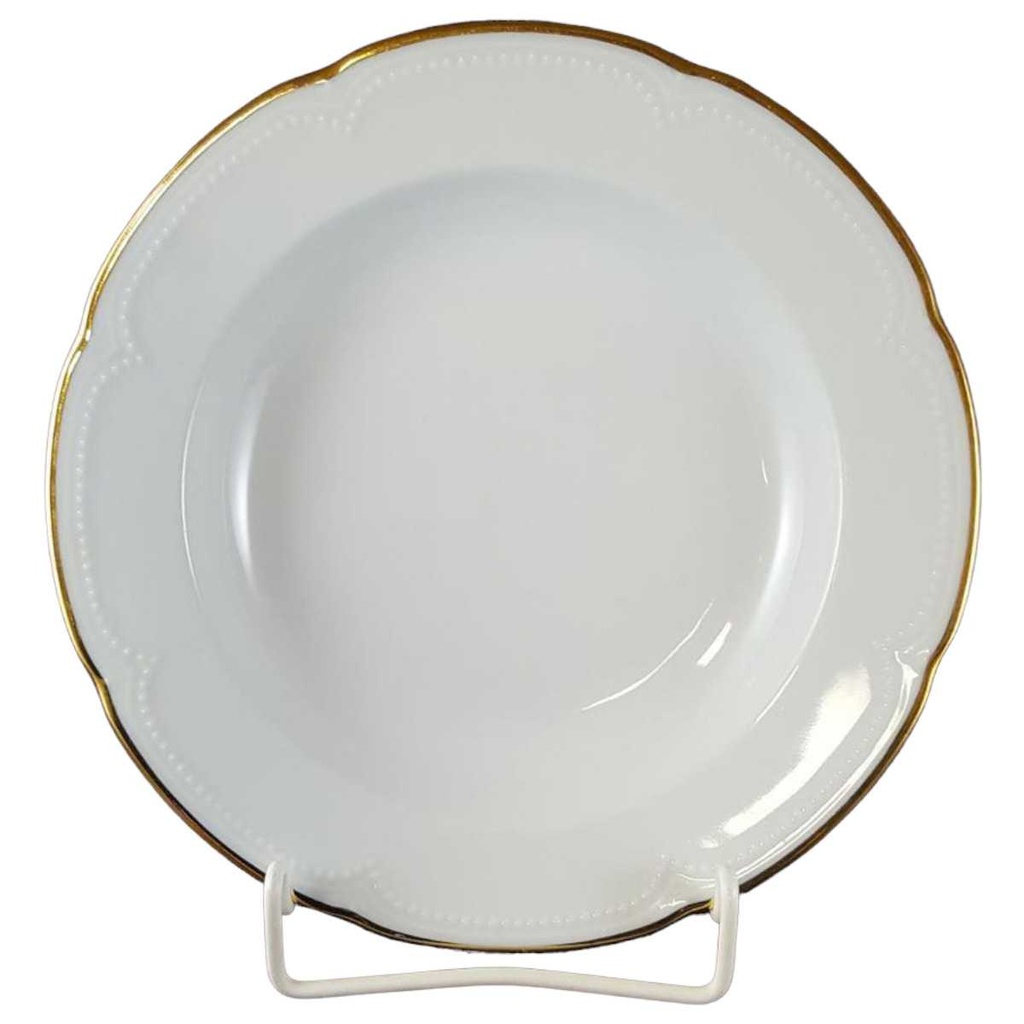 Suppenteller Goldrand 22,5 cm Graf von Henneberg Viktoria weiß mit