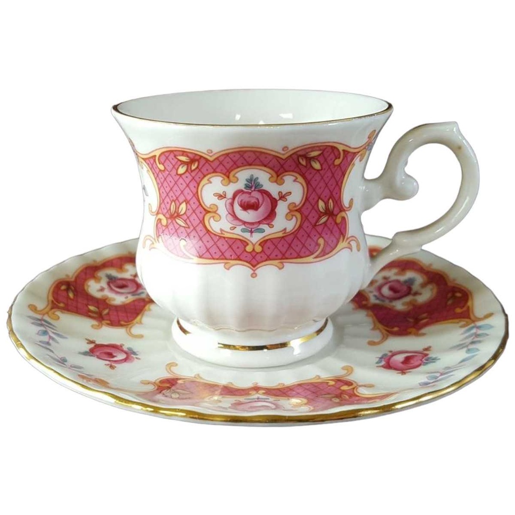 [45813700] Mokkatasse mit Untertasse Tasse Espressotasse Goldrand Seltmann Weiden Royal China gebraucht - sehr gut