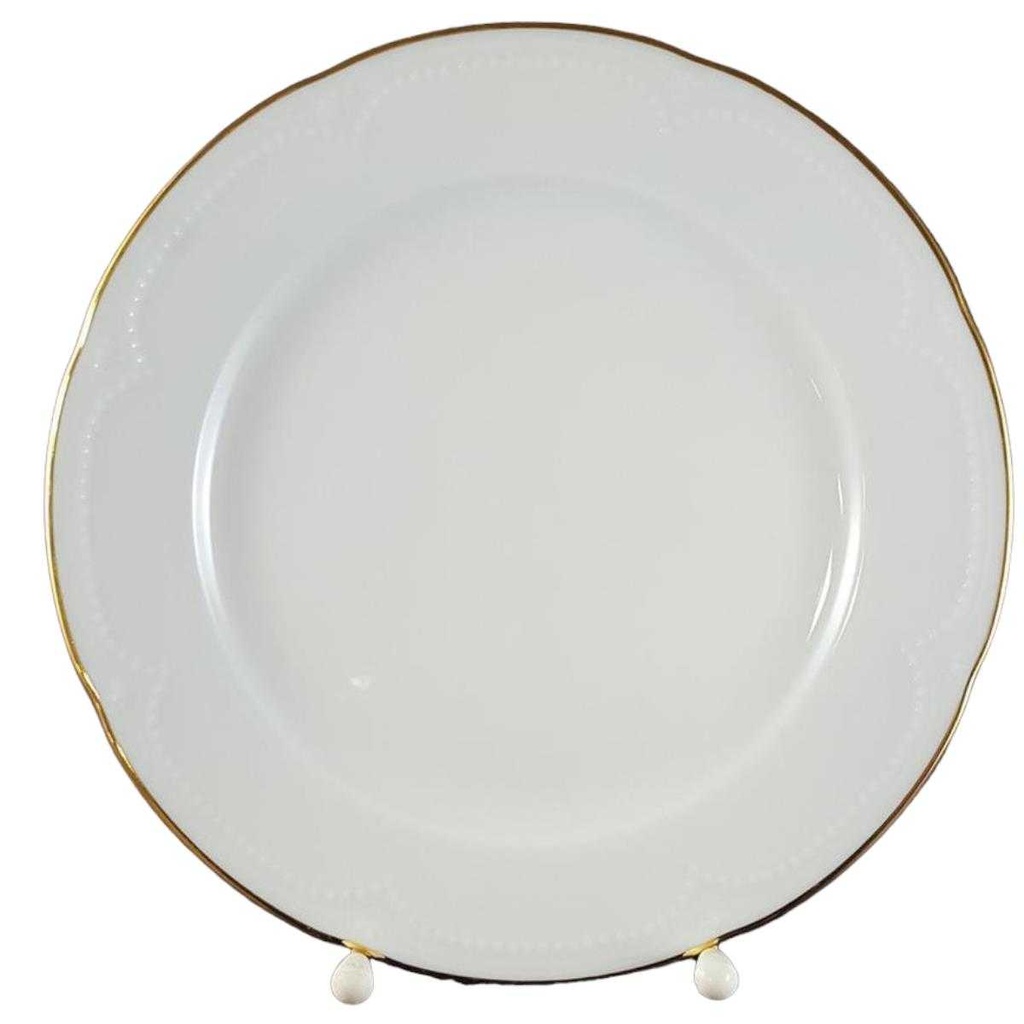 Kuchenteller Dessertteller Frühstücksteller Goldrand Graf von Henneberg Viktoria weiß mit
