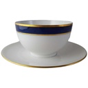Sauciere mit Teller Goldrand 1tlg Schumann Arzberg Form 1700 Echt Cobalt