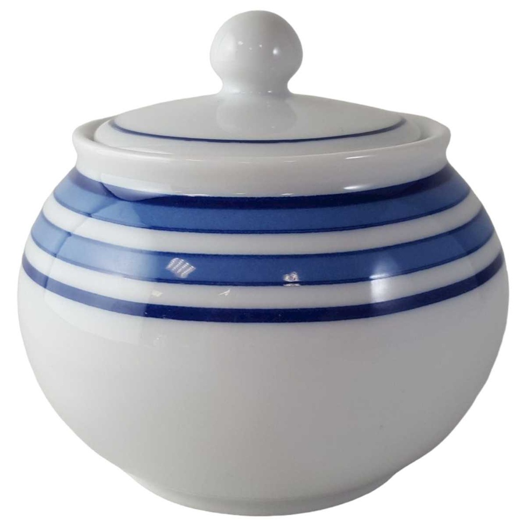 [45813752] Zuckerdose Marienbad Ingres Weiss Blaue Ringe gebraucht - sehr gut