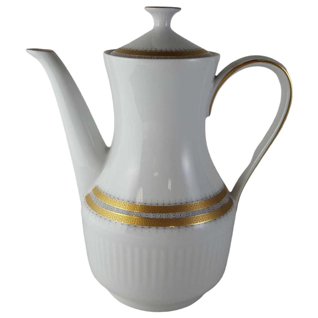[45813776] Kaffeekanne Kanne 1,3 L Seltmann Weiden Vohenstrauß Grau Gold Dekor gebraucht - sehr gut