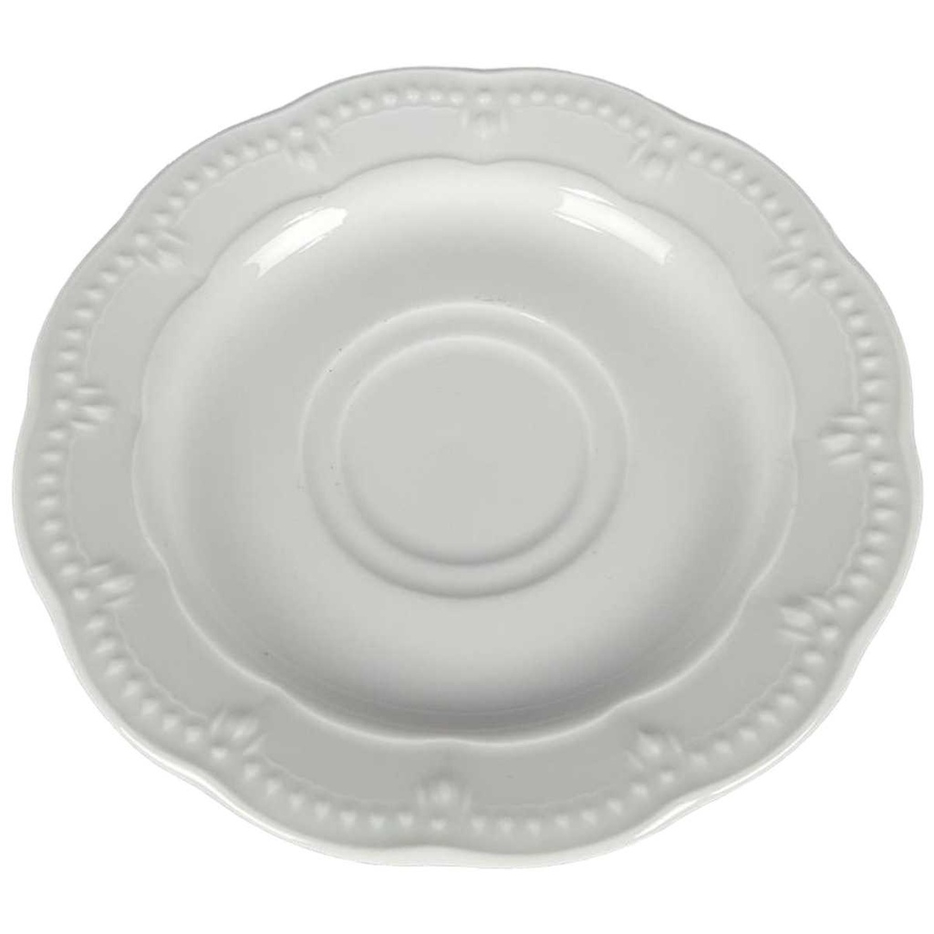 Untertasse für Kaffee 15 cm Karolina Fine Royal Weiß gebraucht - gut