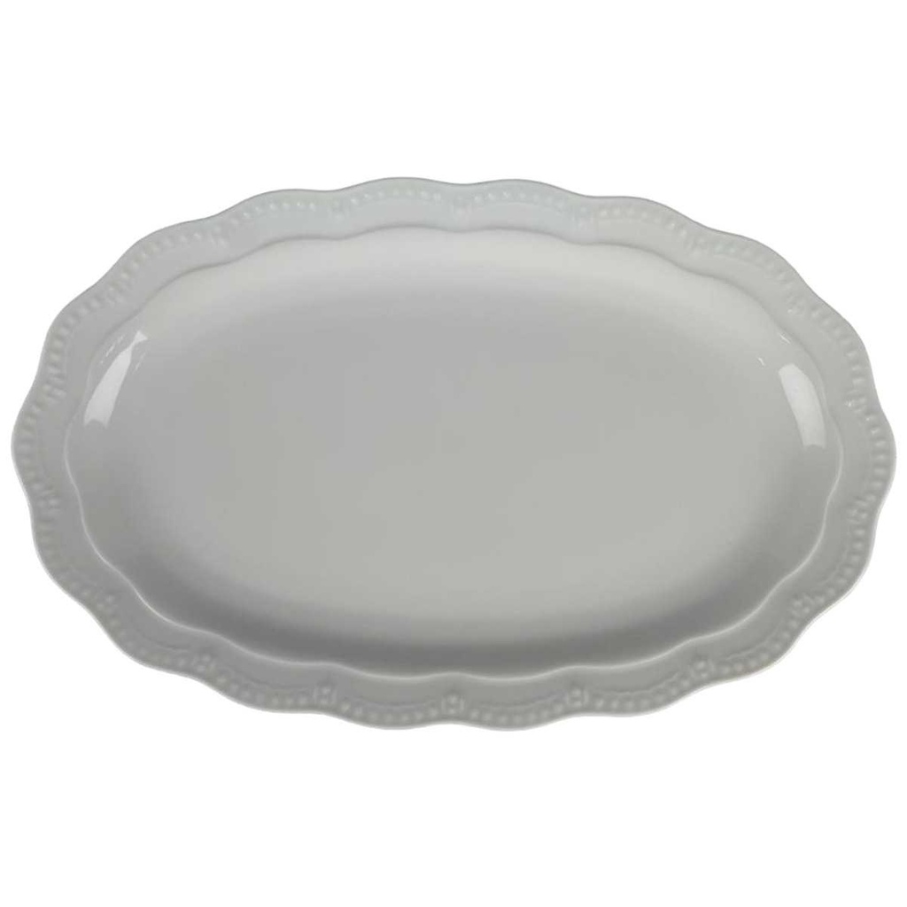 [458138023] Servierplatte Fleischplatte 33,4x21 cm Karolina Fine Royal Weiß gebraucht - gut