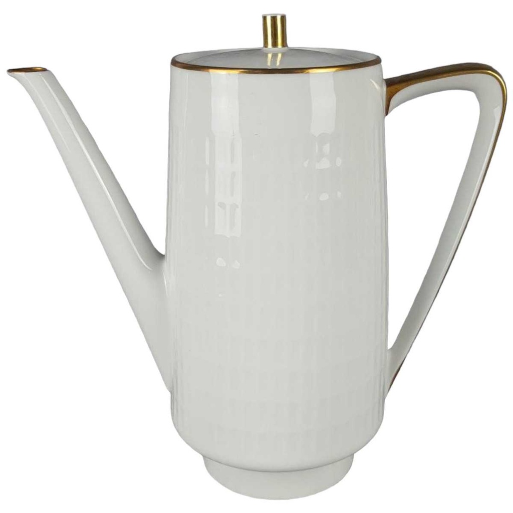 Kaffeekanne Kanne Goldrand 1,5 L Zeh Scherzer Rillenrelief 1750 gebraucht - gut
