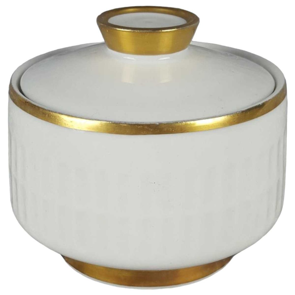 [458138026] Zuckerdose Goldrand Zeh Scherzer Rillenrelief 1680 gebraucht - sehr gut