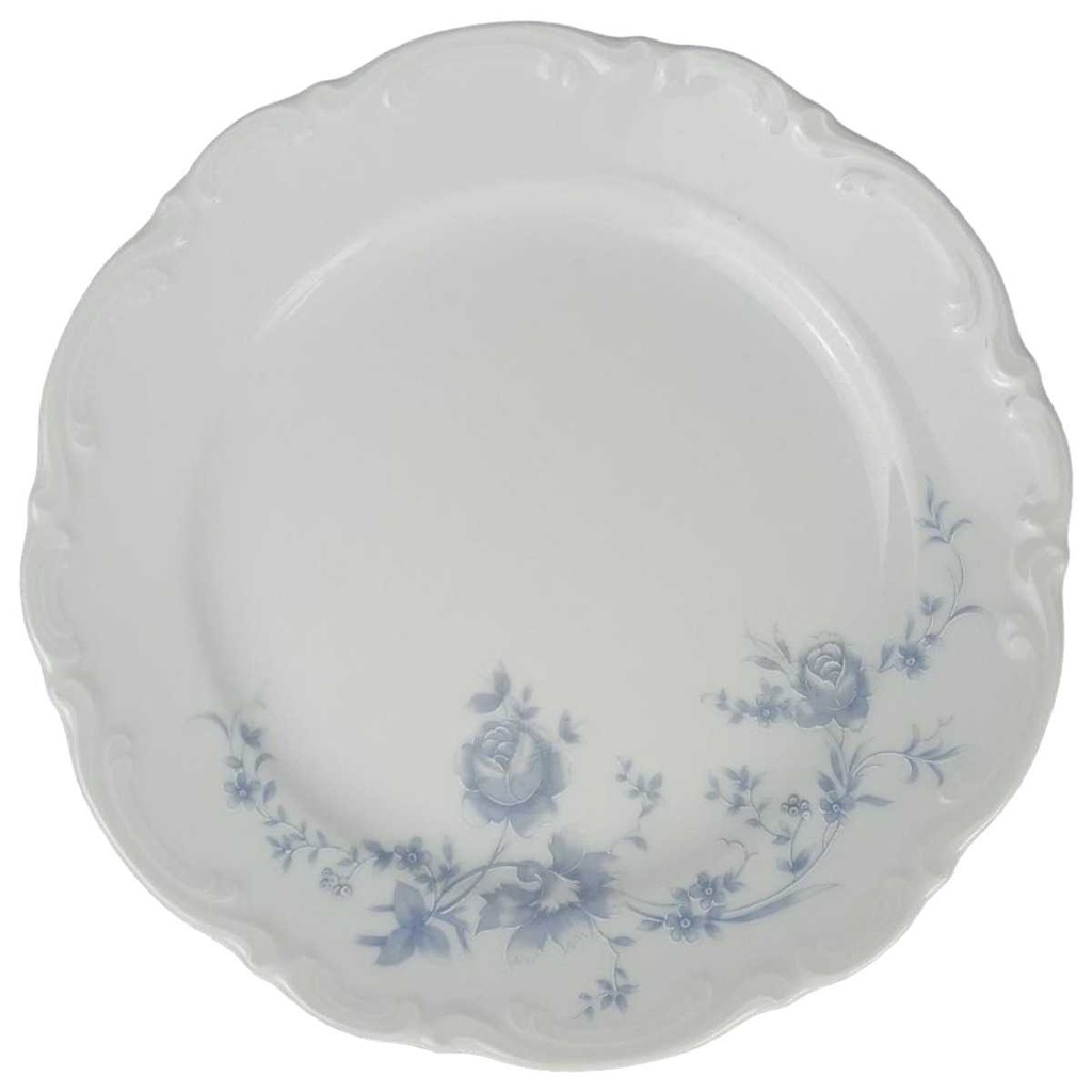 Speiseteller Essteller 24,5 cm Mitterteich Form 2000 Blaue Blumen gebraucht - akzeptabel