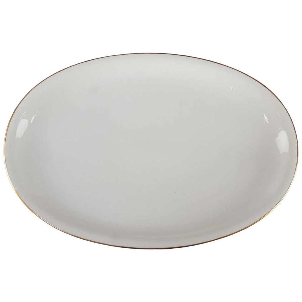 Fleischplatte Goldrand 39,2x26,4 cm Seltmann Weiden Sonstiges Elfenbein Beige gebraucht - akzeptabel