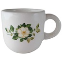 Kaffeetasse Tasse Tiffany Boutique Italy weiße Blume mit Grünrand gebraucht - sehr gut