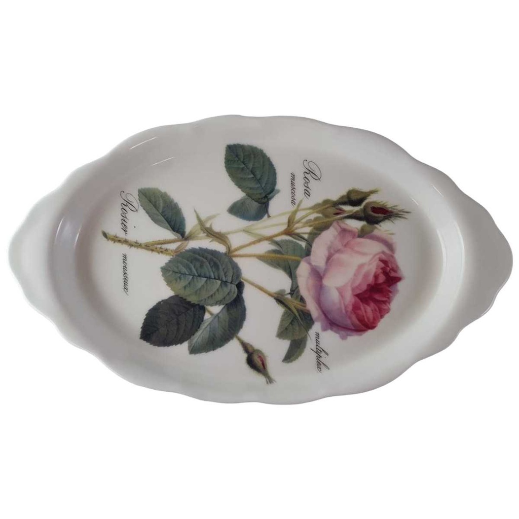 [45813819] Servierplatte 26,2x15 cm Roy Kirkham Redoute Roses England gebraucht - sehr gut