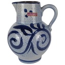 Scheurich Steingut Kanne Krug Salzglasur blau H 17,5 cm