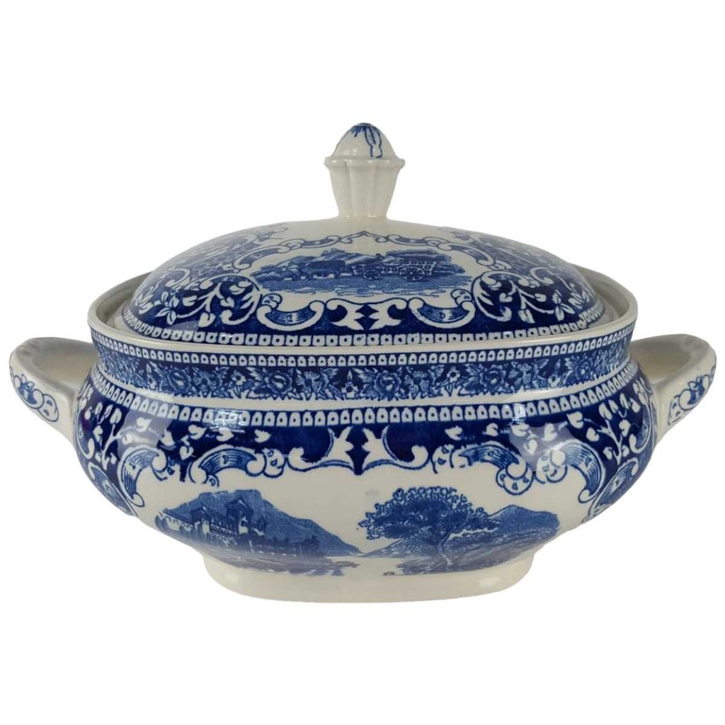 Schüssel Ragoutterrine mit Henkeln Deckel 1,8 L Royal Sphinx Maastricht Old England Blau gebraucht - sehr gut