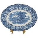 Fleischplatte 31x24,6 cm Enoch Wedgwood Woodland Blau gebraucht - sehr gut