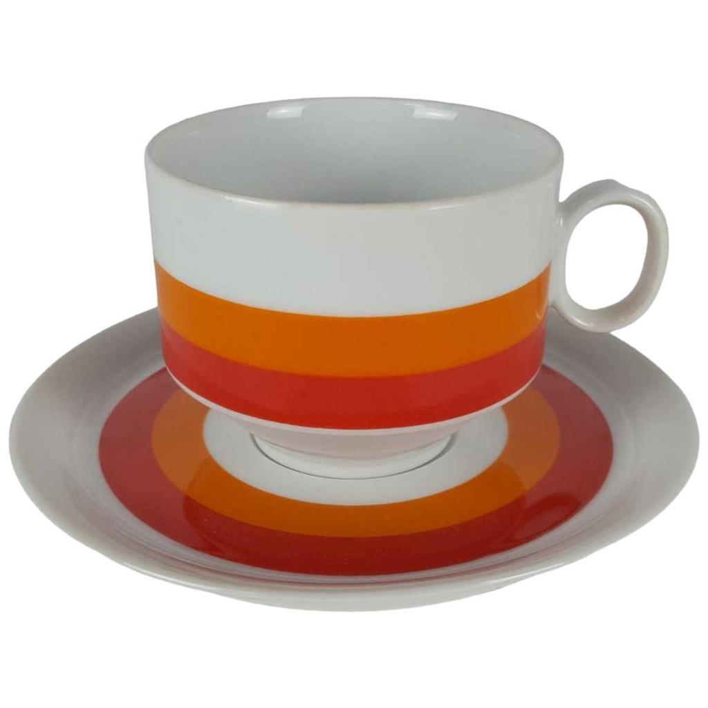 Kaffeetasse mit Untertasse Tasse Winterling Marktleuthen Retro Rot Orange