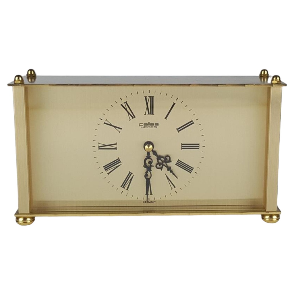 [458138258] Pallas Heges Quartz Buffet Uhr Tischuhr Messing 21 cmx11,9 cm