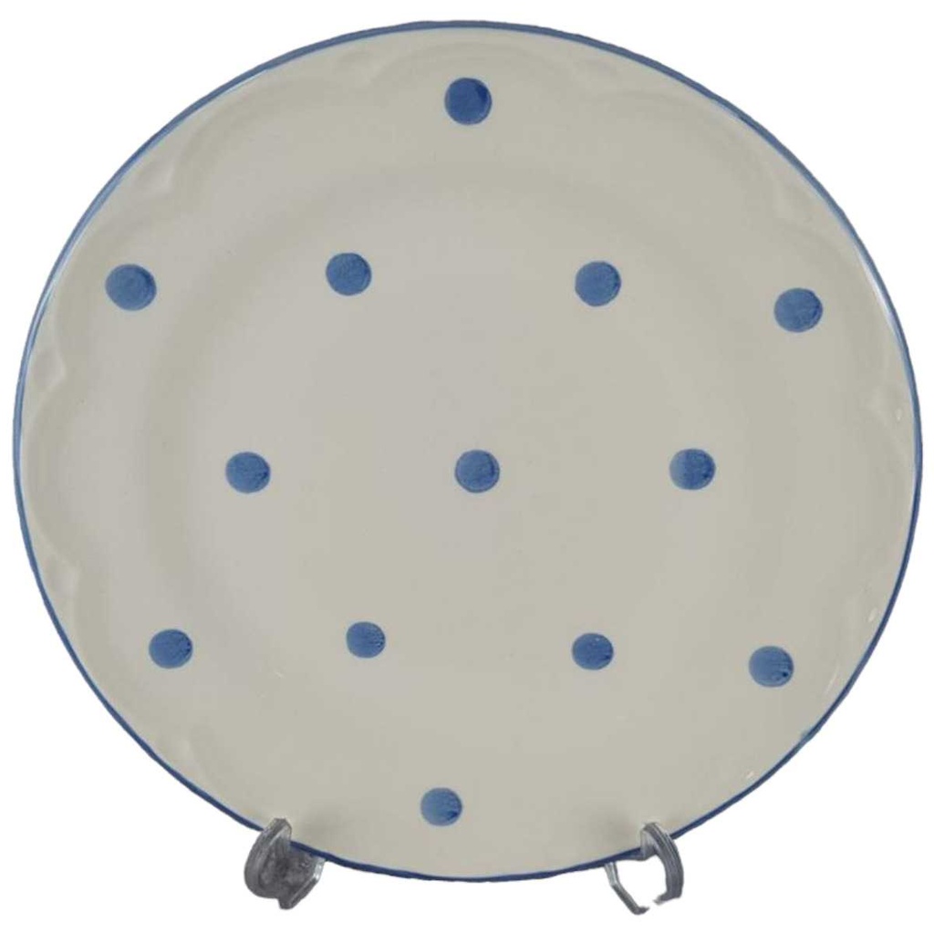 [458138404] Kuchenteller Dessertteller 20,3 cm Schramberg Polka blaue Punkte gebraucht - gut