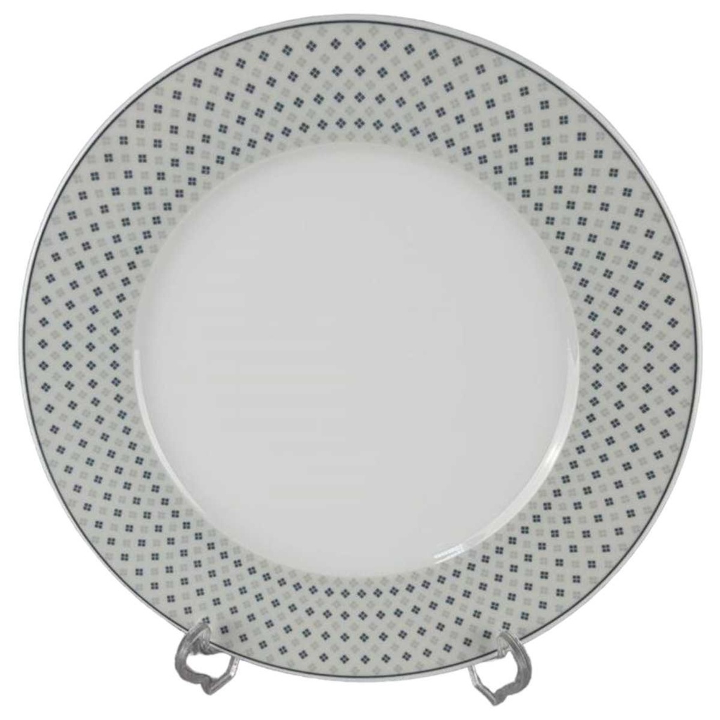 Kuchenteller Dessertteller 20,1 cm TCM Tchibo blau grau Rautendekor gebraucht - akzeptabel