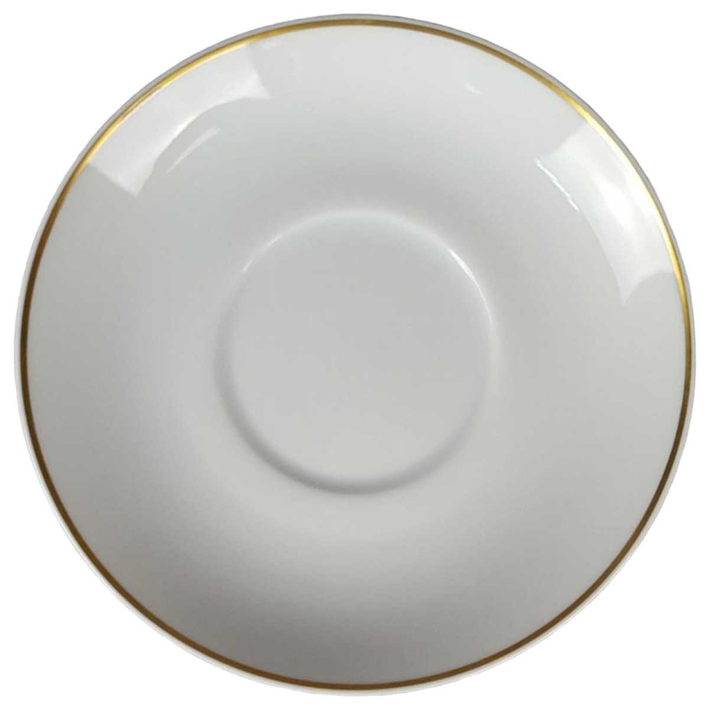 [458138411] Untertasse für Mokka Goldrand 12,5 cm Tirschenreuth Schildkröten Motiv Goldmotiv Weiß gebraucht - neuwertig
